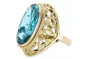 Aquamarine 14K Yellow gold Ring Vintage craft vrc184y